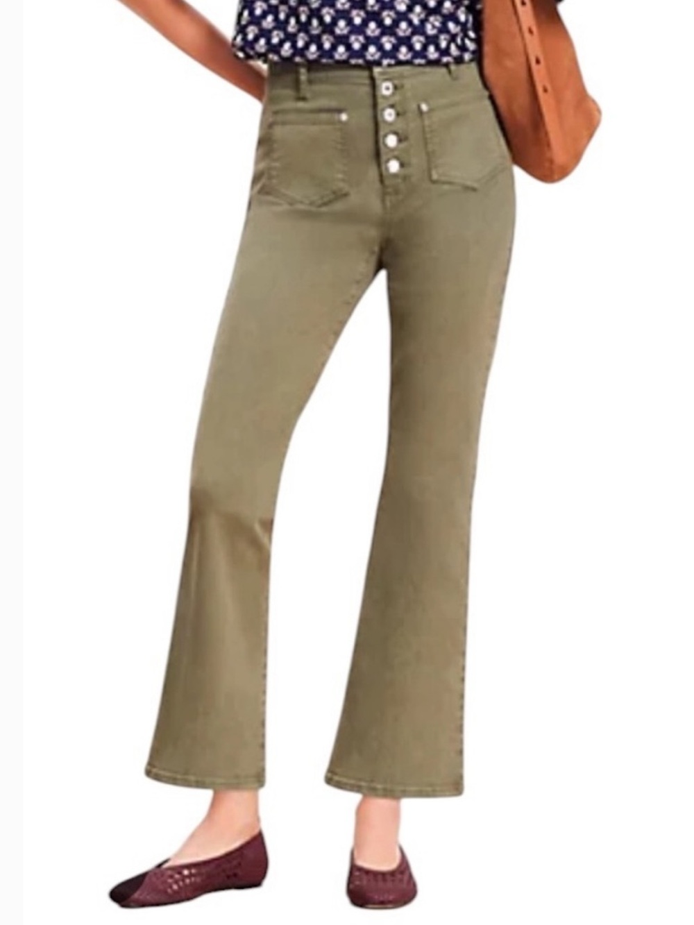 Patch Pocket High Rise Kick Crop